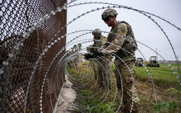 barbed wire used in military areas